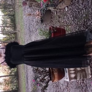 COPY - NWT "CBR" black sleeveless dress with feathers